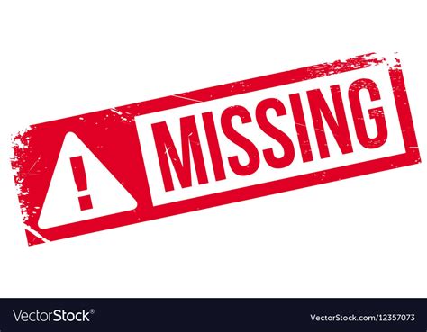 Missing Rubber Stamp Royalty Free Vector Image