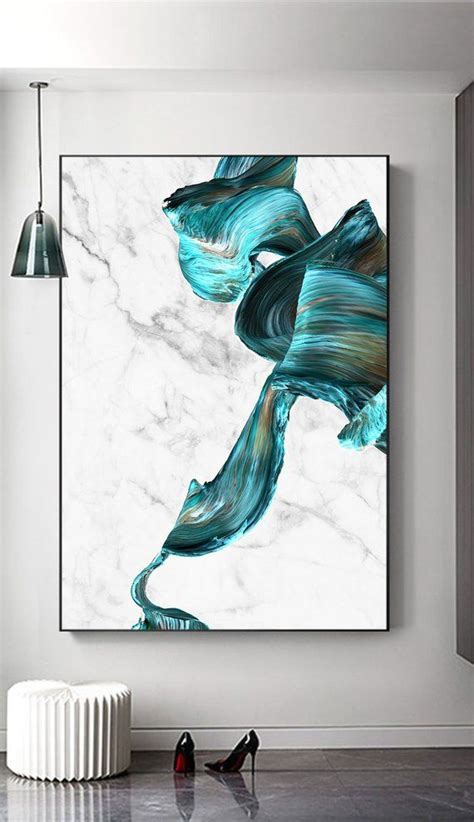 Abstract Marble Print Wall Art Prints Turquoise Marble Etsy Art