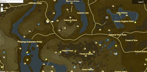 The Legend Of Zelda Breath Of The Wild Interactive Map Bdass