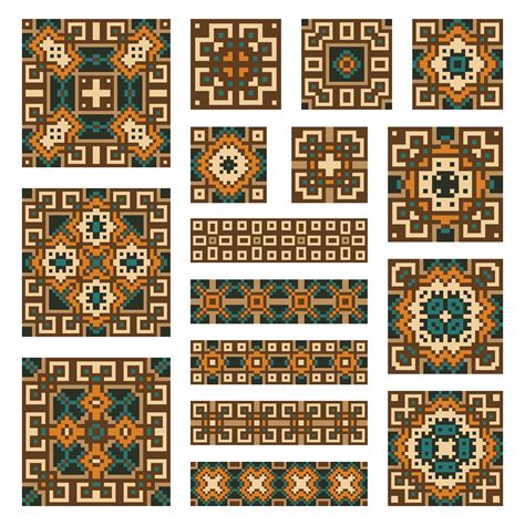 Set Collections Of Geometrical Borders And Tiles 435552 Vector Art At