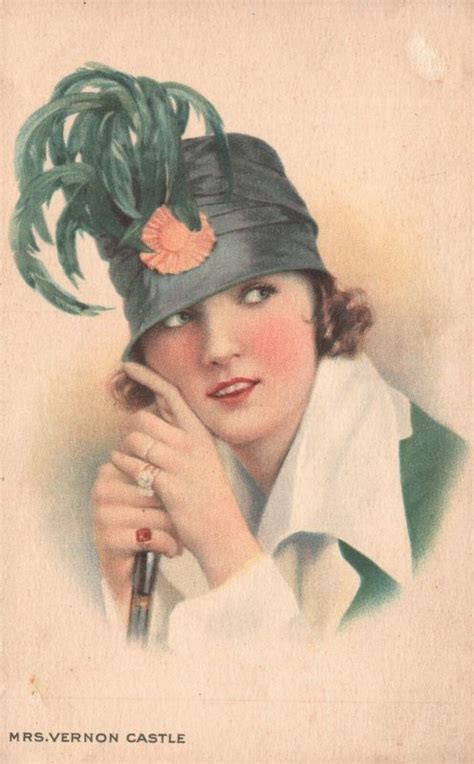 Vintage Postcard 1910s Pretty Lady Mrs Vernon Castle Theatre