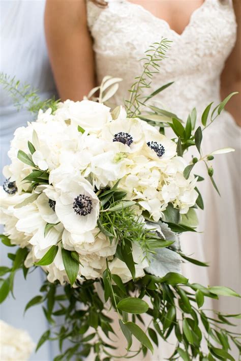 White Hydrangea And Anemone Bridal Bouquet