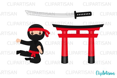 Ninja Clipart Cute Ninjas Clip Art By Clipartisan Thehungryjpeg