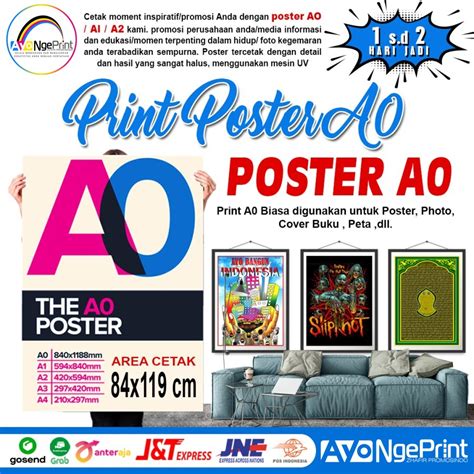 Cetak Print Poster Ukuran A0 84x119 Cm Full Color