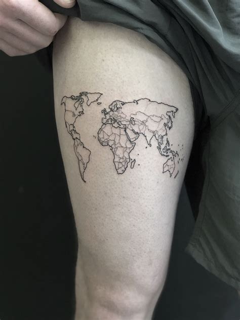 World Map Tattoo Weltkarten Tattoo World Map Tattoos Map Tattoos Images
