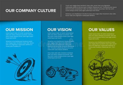 Company Profile Template With Mission Vision And Values Stock Vector