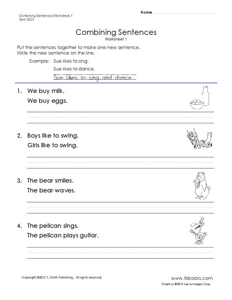 Knowing how to combine sentences is essential when writing. Combining Sentences Worksheet 1 | Sentence fragments ...