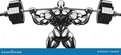Bodybuilder With Barbell N Stock Vector Illustration Of Fitness 85824347