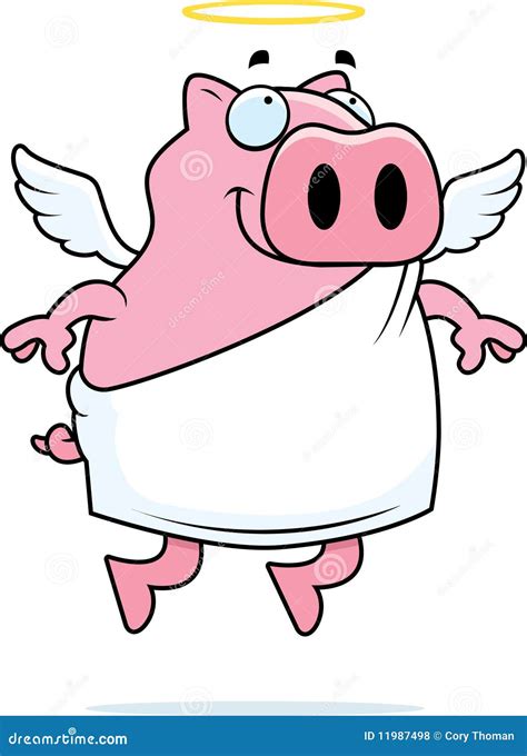 Pig Angel Stock Vector Illustration Of Cartoon Smiling 11987498