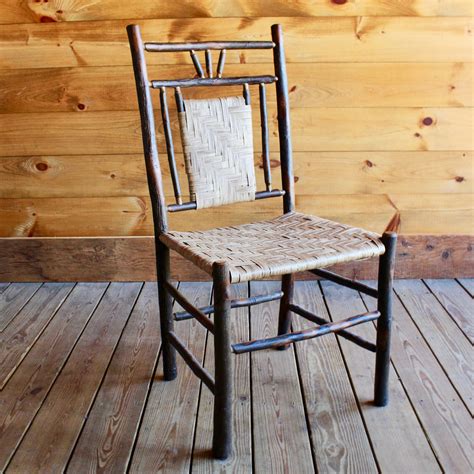 Hickory And Splint Dining Chair Handmade Adirondack Rustic Furniture