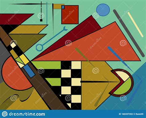 Abstract Colorful Background Fancy Geometric Shapes Expressionism