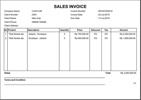Contoh Invoice Tagihan Faktur Penjualan Pembelian Template Excel Blogan S Blog