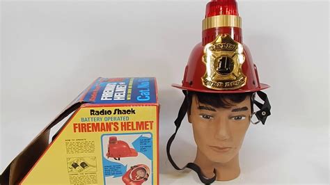 Vintage Radio Shack Fireman Helmet With Sound And Light Youtube