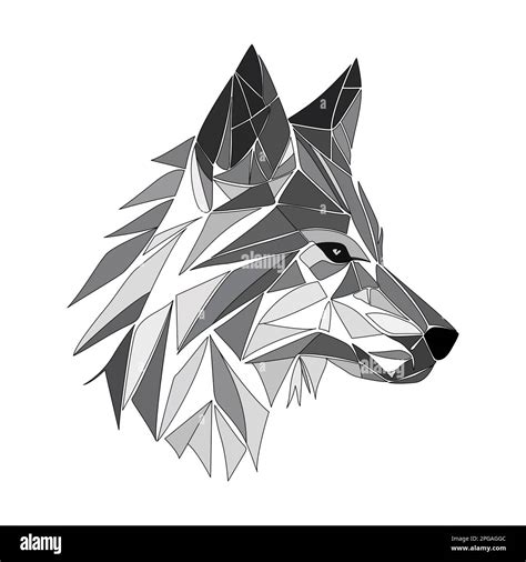 Wolf Logo Design Abstract Black Polygon Wolf Head Calm Wolf Face