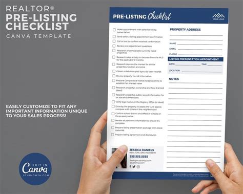 Realtor Pre Listing Checklist Real Estate Marketing Etsy Checklist