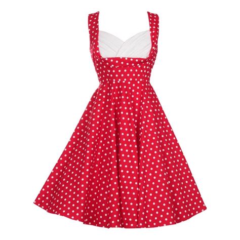 Grace Pleated S Style Swing Dress Red Polka Dots Fifties Fashion