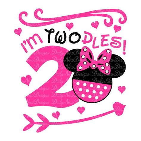 I'm Twodles / Disney Svg / Birthday Svg / Minnie Mouse Svg | Etsy in