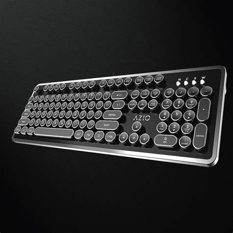 Azio Retro Wired Usb Mechanical Keyboard In Black And Chrome For Pc