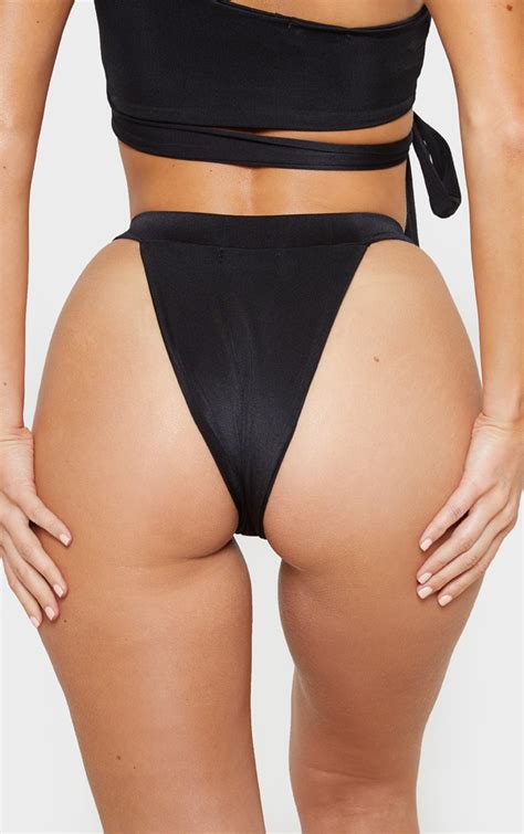 The Black Ruched High Waisted Bikini Bottom Head Online And Shop This