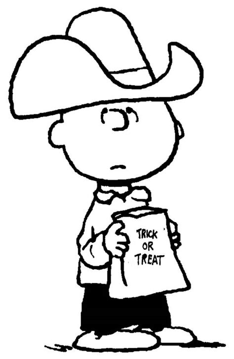 Charlie Brown Halloween Trick Or Treat Coloring Page Charlie Brown