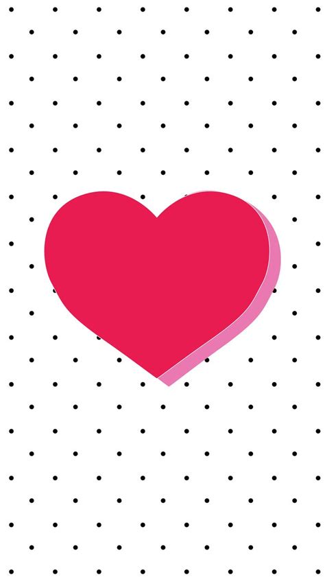 Black White Dots Spots Pink Heart Iphone Wallpaper Phone