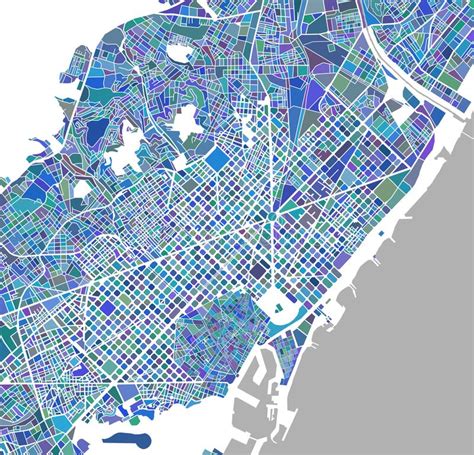 I plan to make a diagonal avenue through the grid, just to see how it works out, but i have limited space on my map. City Map Of Barcelona, Spain Stock Illustration ...