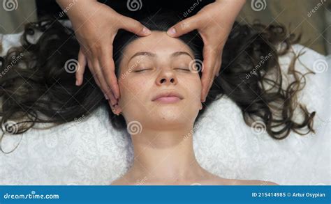 Beautiful Young Girl Doing Face And Head Massage In Spa Salon Relax Stock Video Video Of