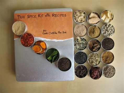 Large Thai Spice Kit With Recipes 20 Glass Top Tins Of 33mm