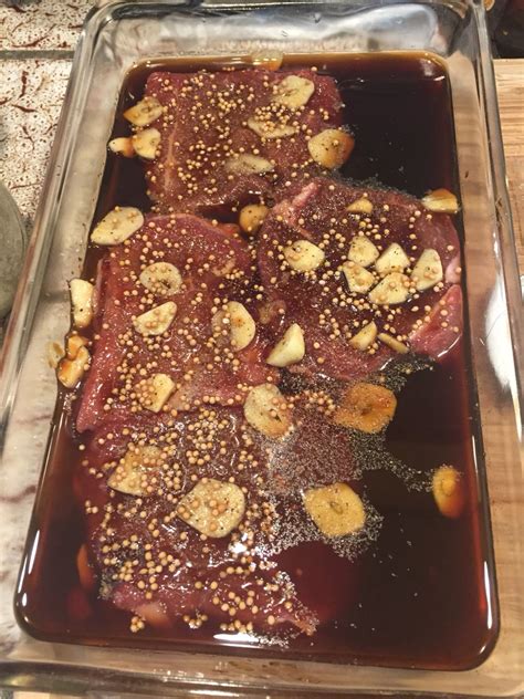 Bourbon Marinade With 7 Spices Garlic And Soy Sauce For Sirloin Steak