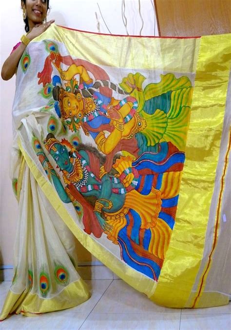 Mural Painting Kerala Set Saree Online From Devotionalstore