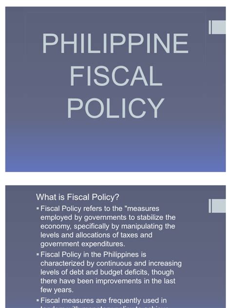 Our privacy policy has been updated since the last time you logged in. Philippine Fiscal Policy | Fiscal Policy | Taxes