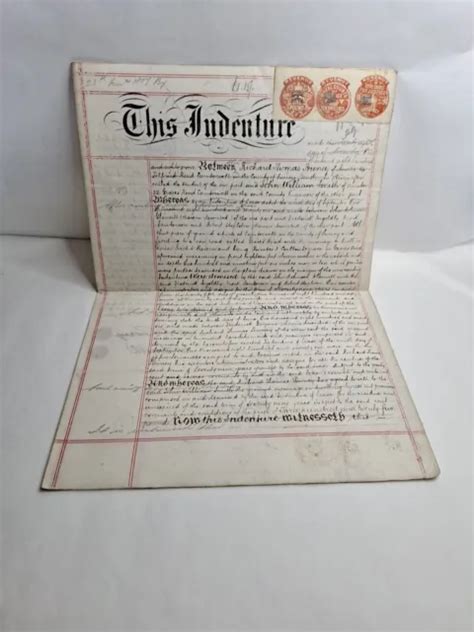 Antique Victorian Indenture Camberwell London Handwritten Old Document