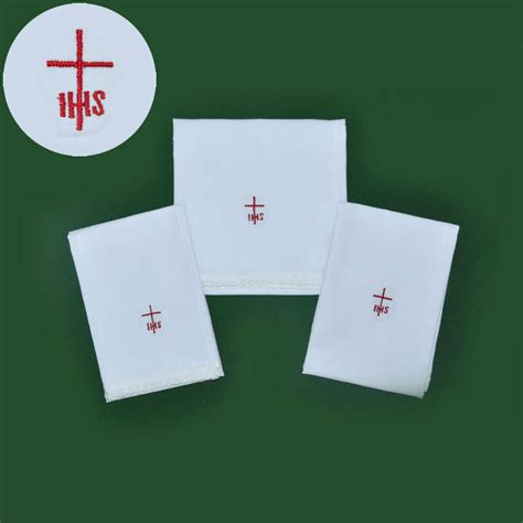 Set Of 3 Altar Linen With Cross With Ihs Set Of 3 Altar Linens 1