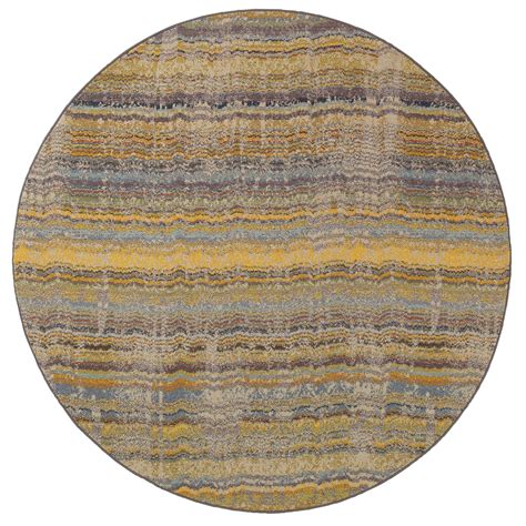 Shop Distressed Ikat Yellow Grey Rug 78 Round 78 Free Shipping