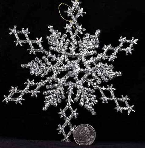 Silver Glitter Snowflake Ornaments Christmas Ornaments Christmas