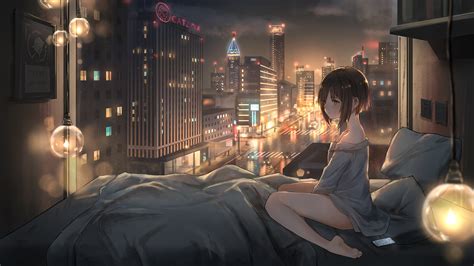 3840x2160 Anime Girl City Lights 4k 4k Hd 4k Wallpapers