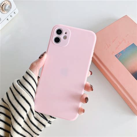 Iphone 11 Pro Square Frame Light Pink Case Cover Etsy