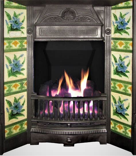 Buy Online Antique Flower Victorian Fireplace Tile Set