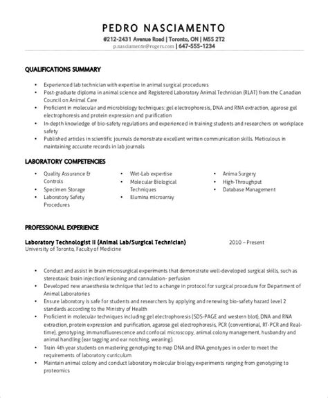All medical laboratory technician resume samples have been written by expert recruiters. Lab Technician Resume Template - 11+ Free Word, PDF Document Downloads | Free & Premium Templates