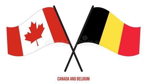 Canada Vs Belgium Smoke Flags Placed Side by Side. Canadian and Stock 