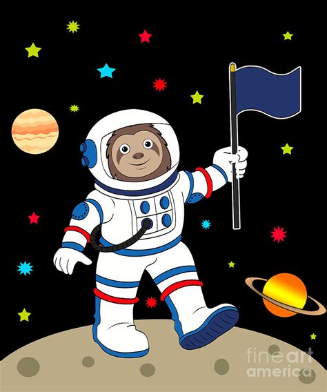Sloth Astronaut Sloths Lover Space Astrology T Digital Art By Lukas Davis Pixels