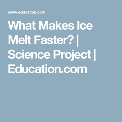What Makes Ice Melt Faster