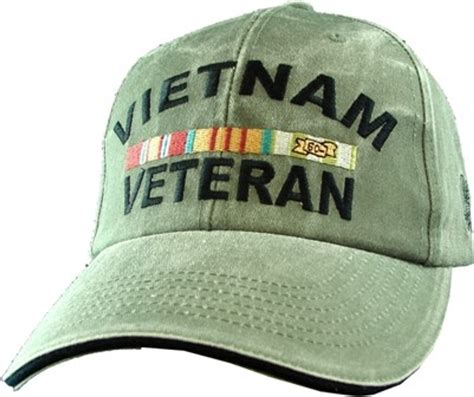 Vietnam Veteran Od Green Baseball Cap Meachs Military Memorabilia