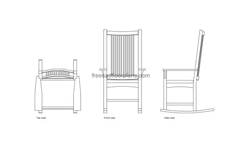 Wooden Rocking Chair Free Cad Drawings