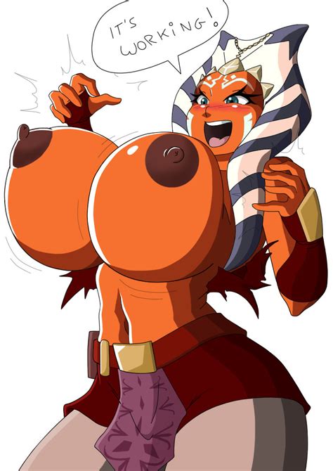 Rule 34 1girls Ahsoka Tano Alien Alien Girl Alternate Breast Size Big Breasts Blue Eyes Breast