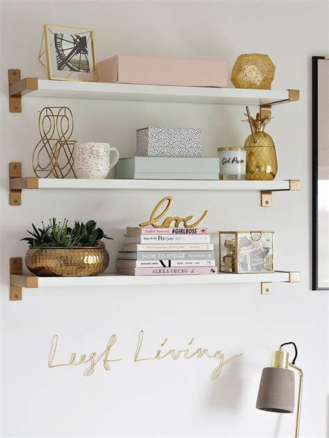 White Floating Shelves With Gold Brackets Find Property To Rent