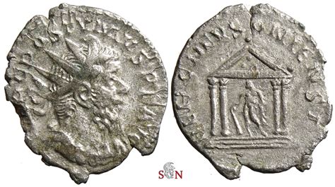 Postumus Antoninianus Herc Devsoniensi In Temple Rare Elmer 31