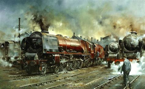 Railway Paintings By Artist John Cowley Gra Steam Art Steam Railway