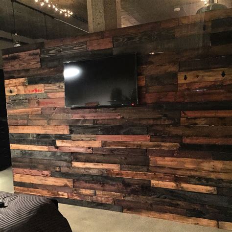 My Pallet Wall Repurposed And Salvaged Pallets Broke Some Sweat But