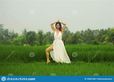 Mind And Body Connection With Nature Middle Aged Attractive And Happy Asian Japanese Woman In